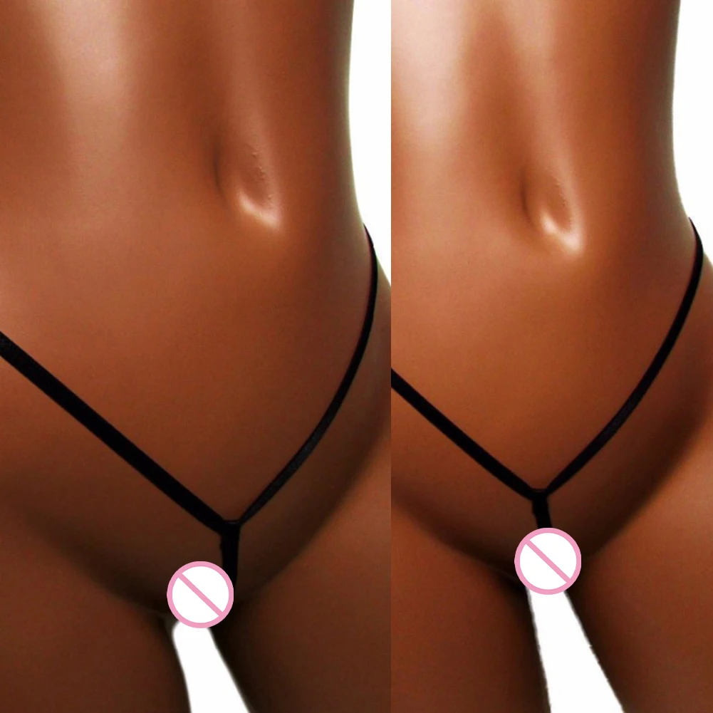 

1pc Sexy T-back Lingerie Women Exotic Thong Crotchless Underpant Black Thin Straps Brief Lady Open Crotch Hot G-string Pantie