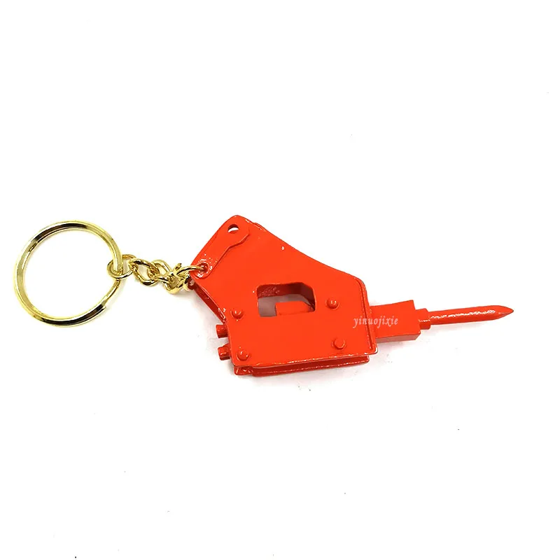 Excavator construction vehicle breaker model keychain blow hammer model pendant buckle made in China