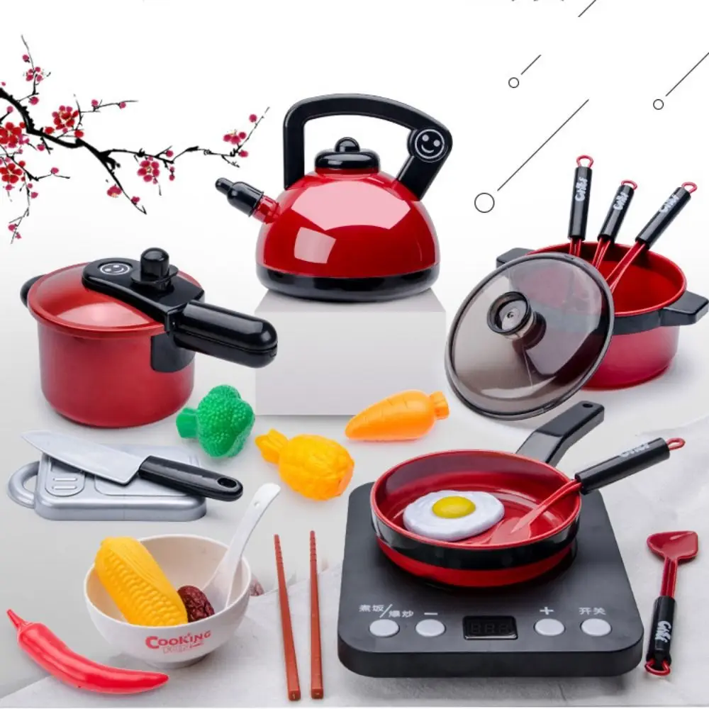 Rode Simulatie Keukengerei Kit Speelhuis Scène Model Keuken Speelgoed Plastic Ouder-kind Spel Gesimuleerd Keukenspeelgoed