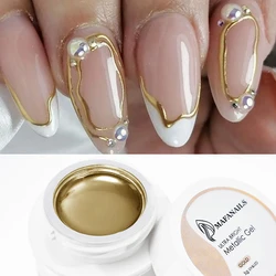 Gold Metallic Painting Liner Gel Nail Polish Super Bright Mirror Silver Graffiti Stripe Drawing Gel Liquid Nail Art Varnish