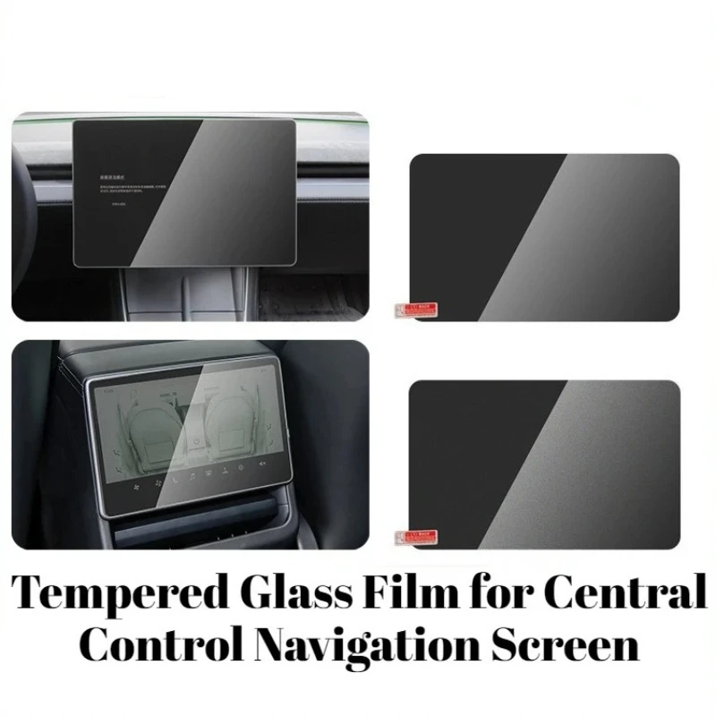 For Tesla Model 3/Y Highland Juniper Tempered Glass Film Central Control Navigation Screen Matte HD Screen Protector Front Rear