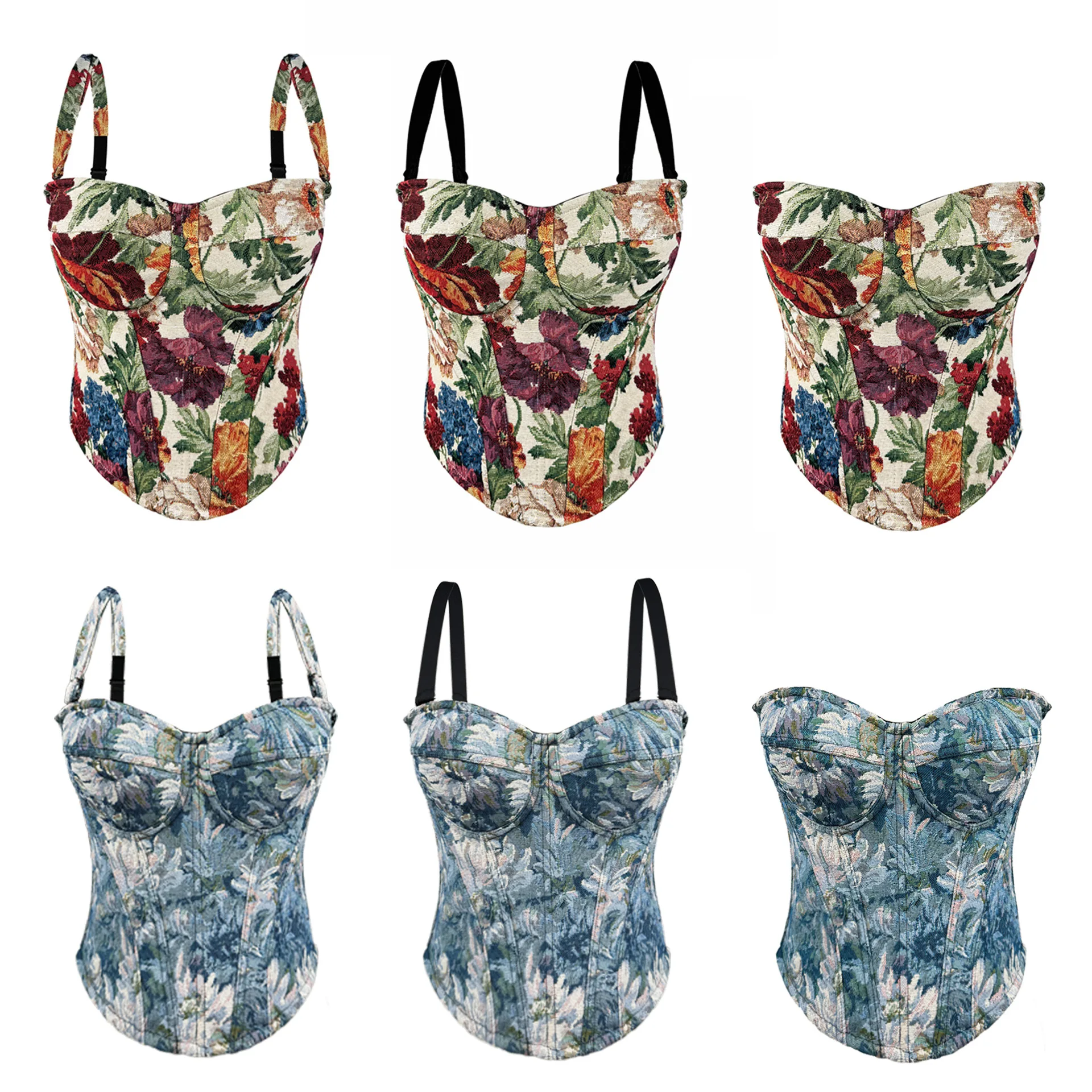 Court-Style Fishbone Strapless Bustier For Women, Latex Chest Pads, Shaping Straps, Sexy Retro Backless Top Without Underwire.