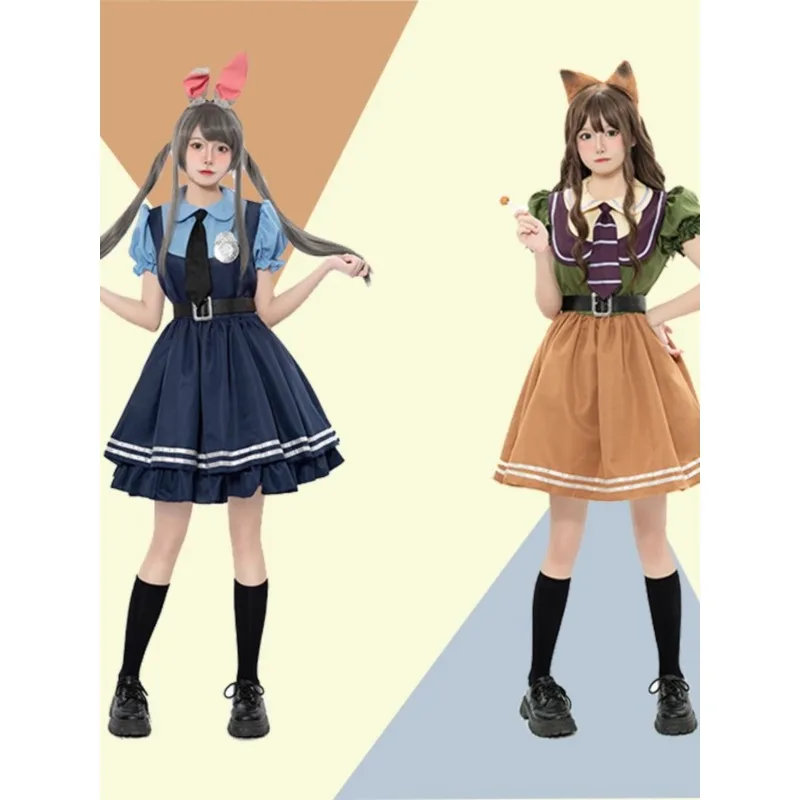 

Платье Диснея, аниме «Зверополис», офицер Джуди, милый мультфильм, повседневный модный комплект для косплея для взрослых, униформа JK для фотосъемки, Рождественский подарок