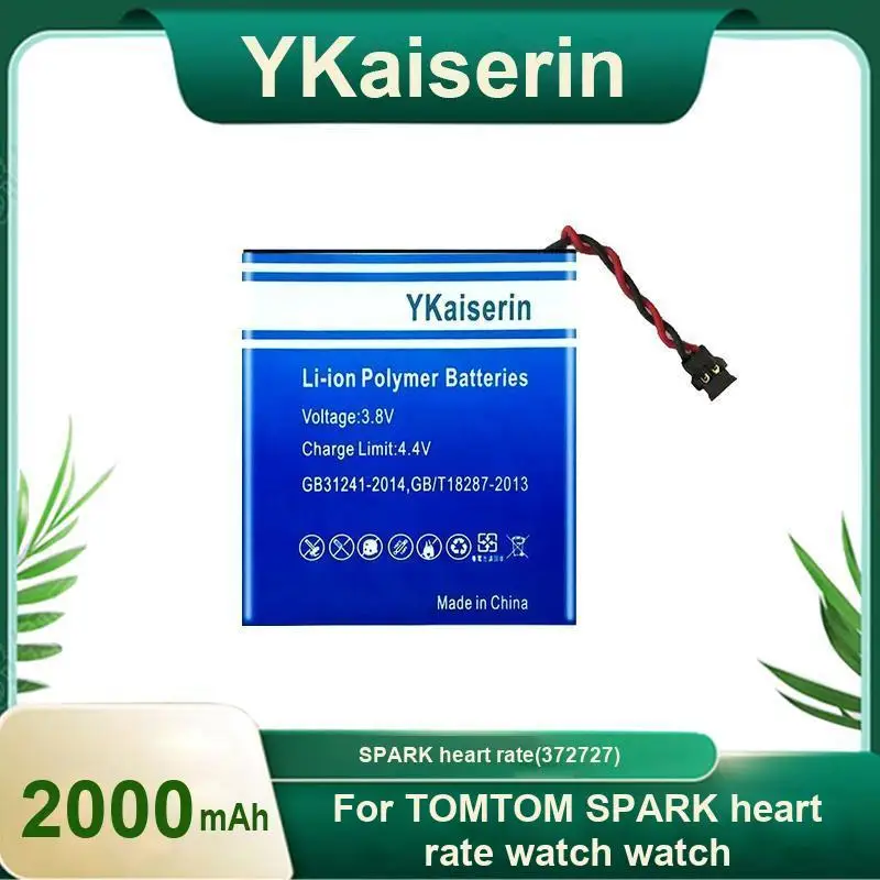 

Аккумулятор для часов Tomtom Spark Heart Rate 372727, портативный, 2000 мАч