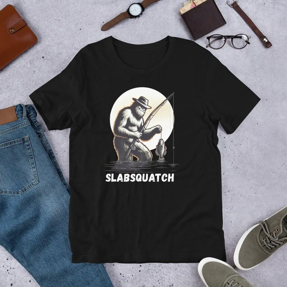 Slabsquatch Funny Kids Youth Crappie Fishing T Shirt