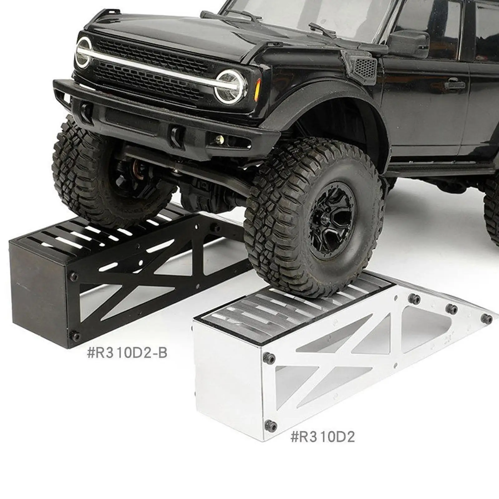 RC Car Obstacle Ramp Bridge Practical Premium,Spare Parts Realistic Stainless Steel,Single Side Bridge Accessory for 1/24 1/18
