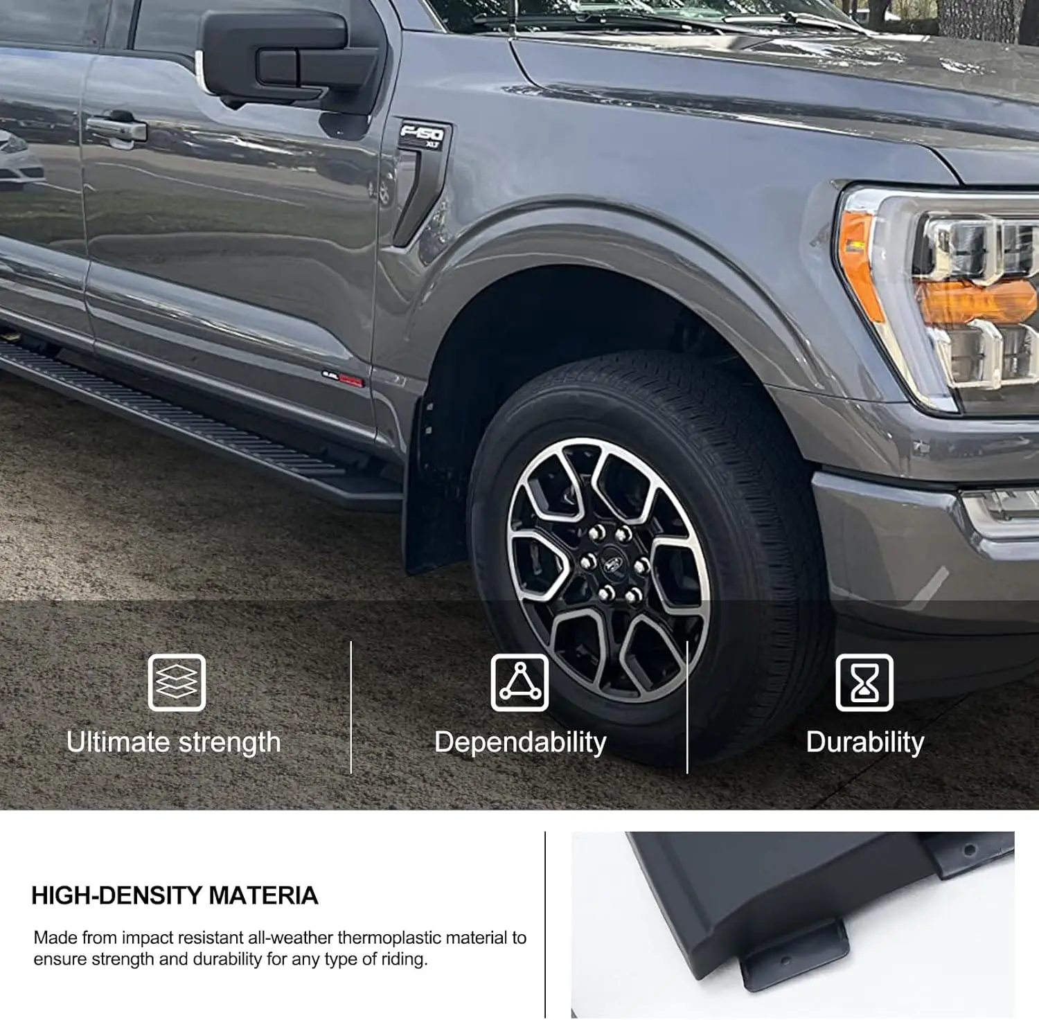 Mud Flaps for 2015-2020 Ford F-150 Heavy Duty Front Rear Without Flares