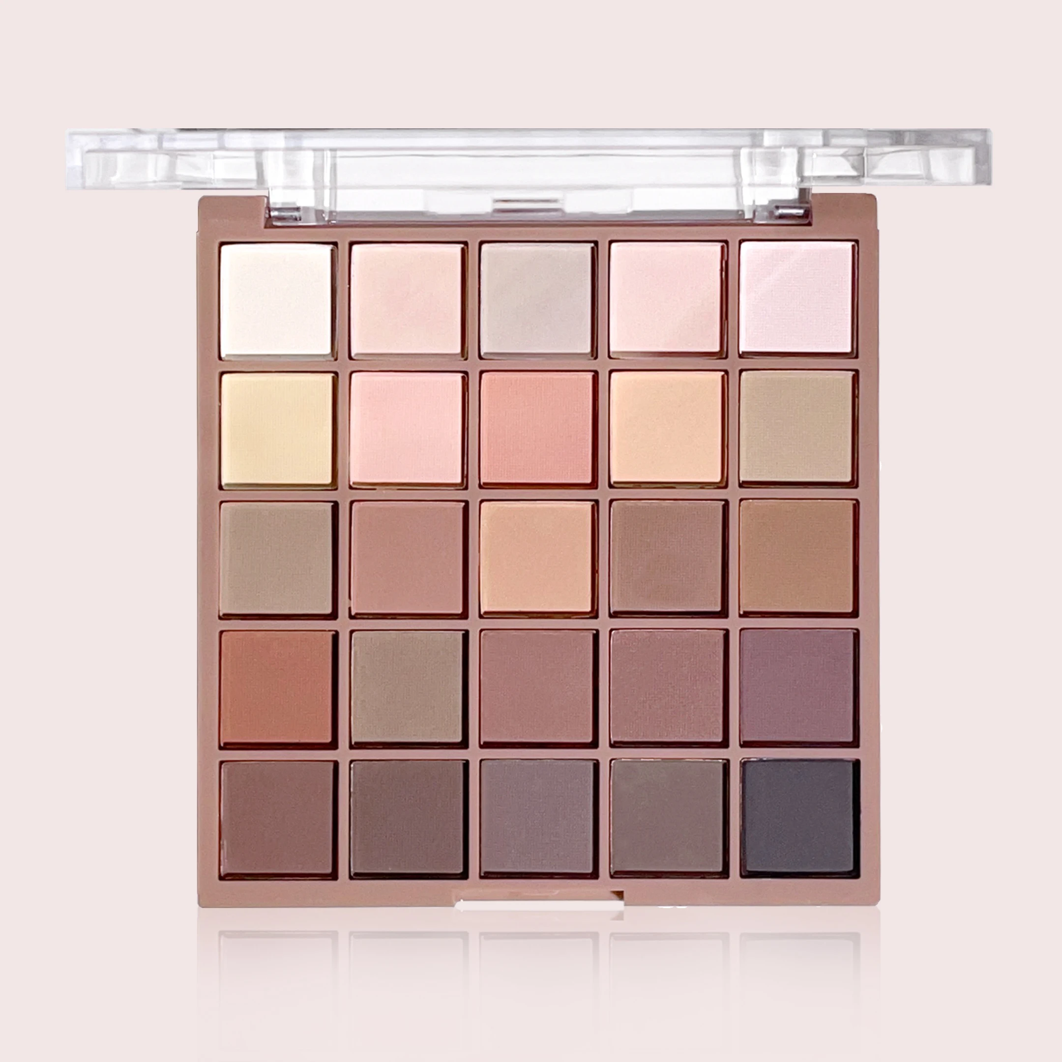 لوح ظلال عيون مكون من 25 لونًا، بني غير لامع، متعدد الألوان، ظلال عيون عالية الصبغة مقاومة للماء، مكياج عيون يومي