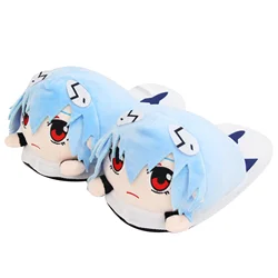 Zapatillas de casa con dibujos animados para parejas, pantuflas de felpa de soldado evanlical del nuevo siglo, Rei Ayanami, animación, Otoño e Invierno