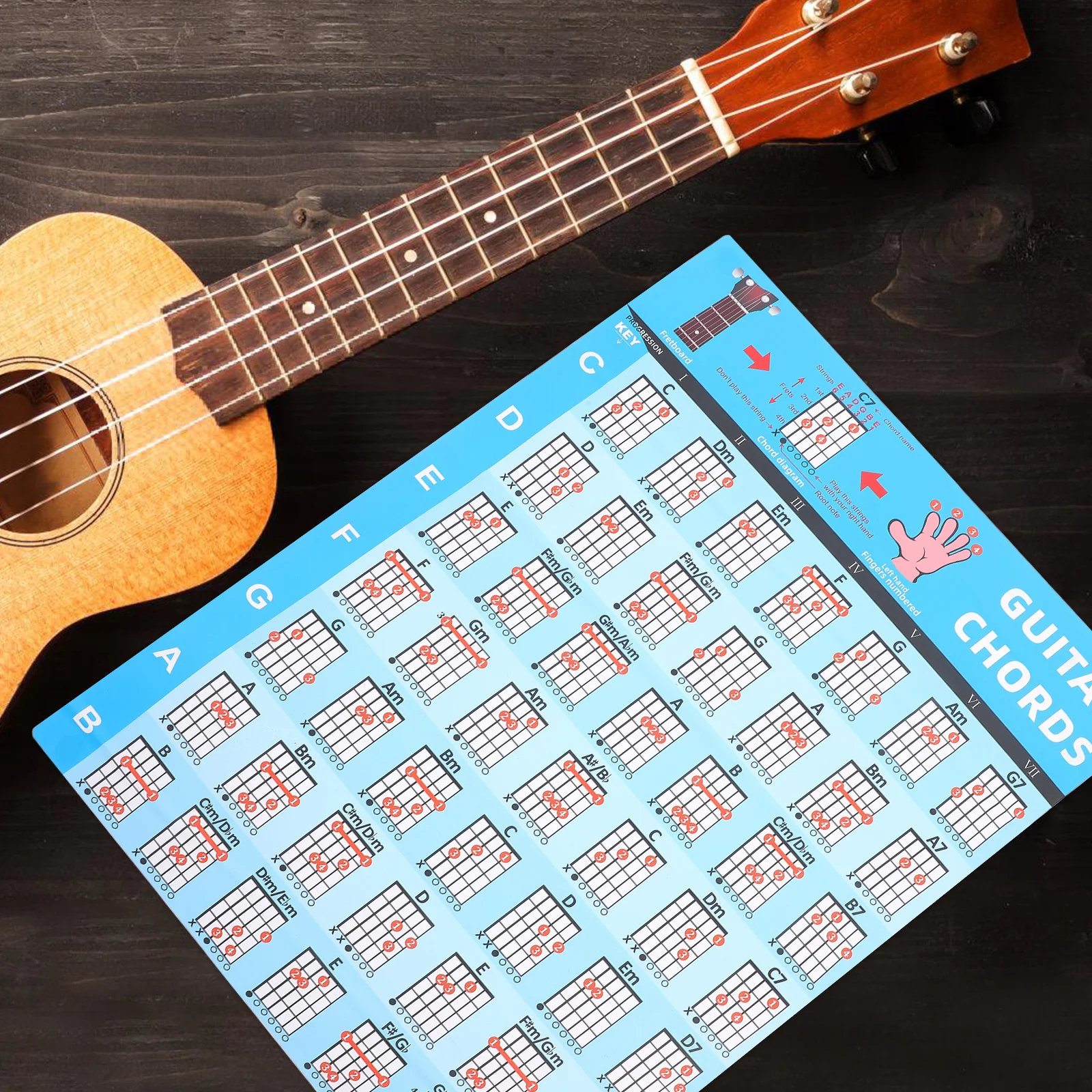 

Guitar Chord Chart Poster 24X36 Inch Wall Music Reference For Beginners Acoustic Guitar Learning Guide Practice Tool Instrument