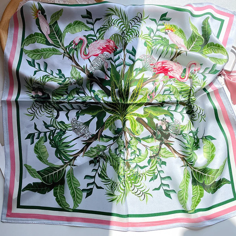 

Шелковый шарф шелковицы 65 см, роскошные дизайнерские квадратные банданы, женская одежда, сумка на голову, аксессуары, рождественский подарок для влюбленных