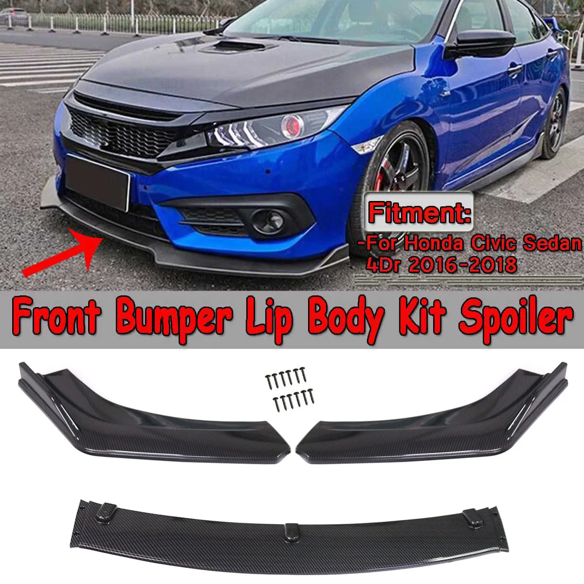 

For VW Scirocco MK3 R-line ABS Front Bumper Lip Spoiler Splitter Diffuser Scirocco III R-Line Only 2010-2014 Bodykits Tuning