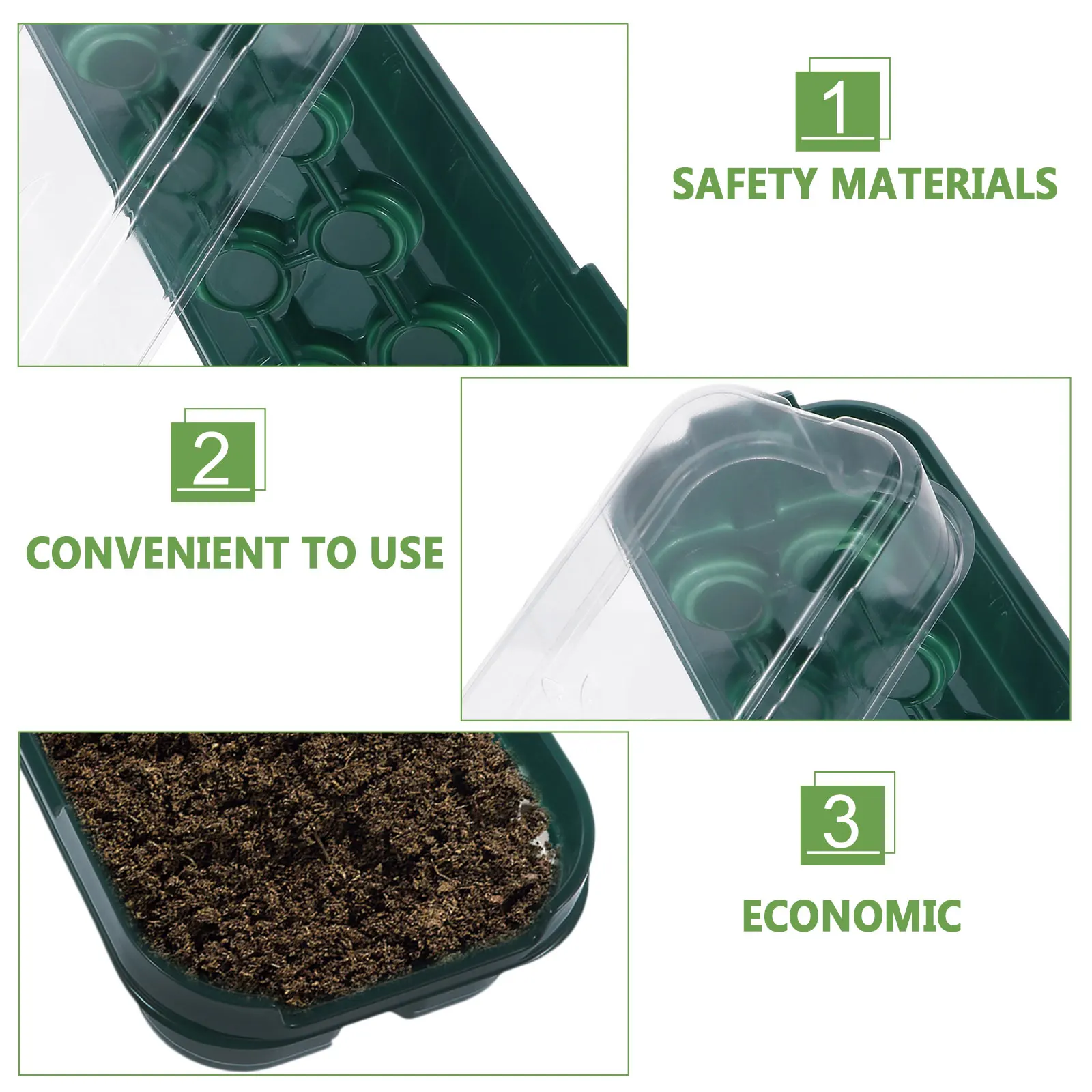 

5pcs Seedling Box Nursery Tray Plastic Warm Moisture Proof Germination Garden Planters Small Seeds Planting Pot