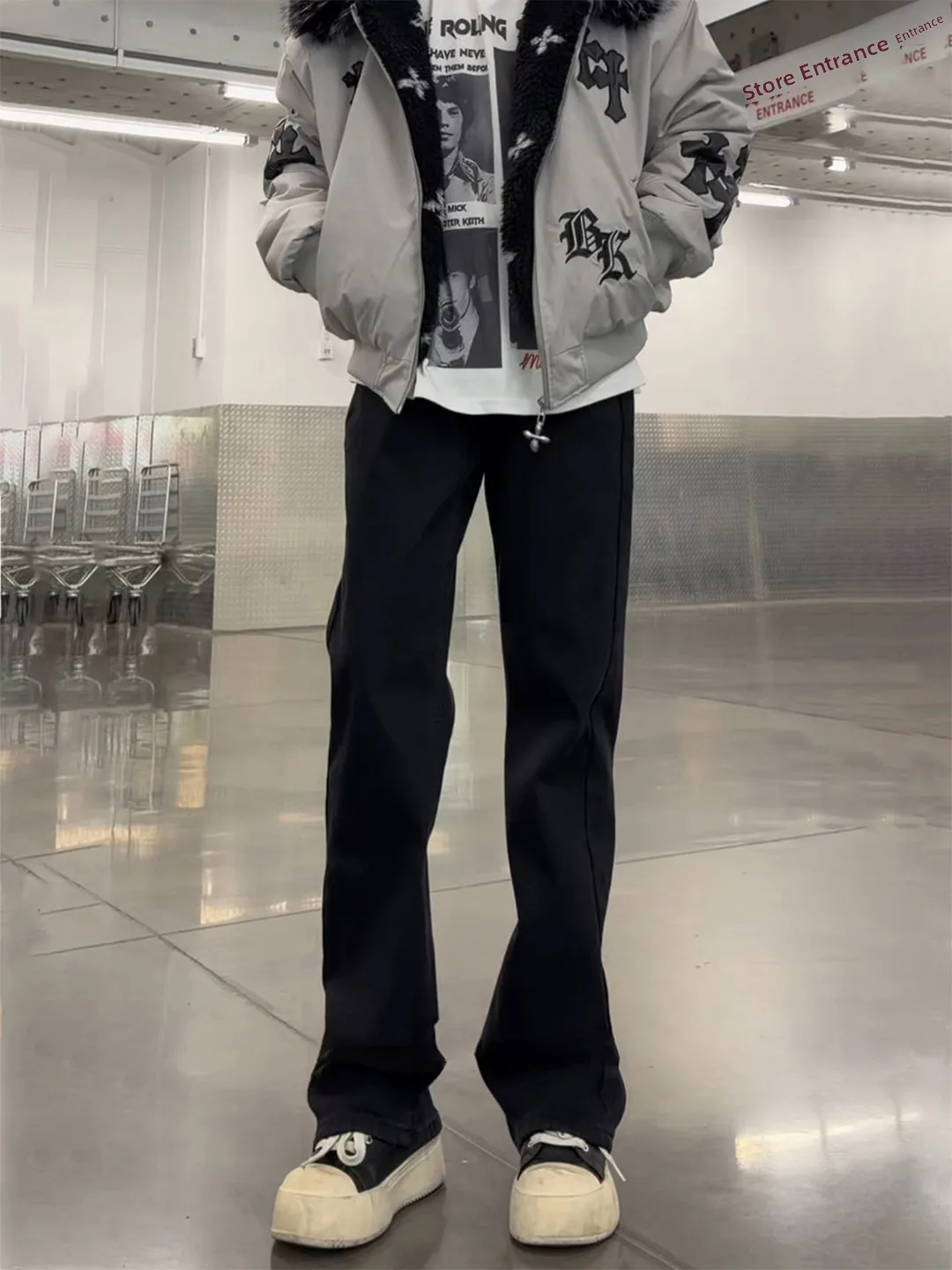 

Мужские зимние джинсы Cleanfit Slimming с флисовой подкладкой, прямые, с завышенной талией, буткат, молодежные, эластичные, на резинке