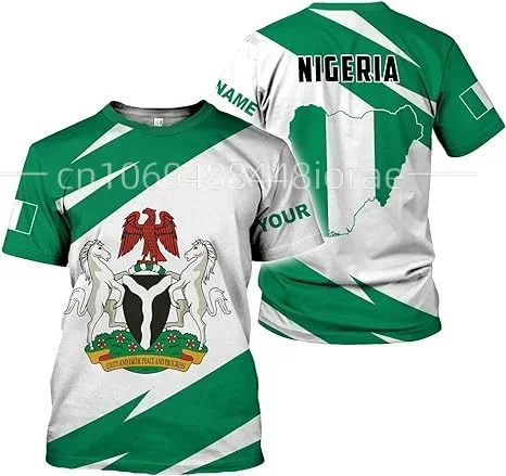 Custom Name Nigeria Flag Emblem 3D T-shirts Clothes For Men Women Tees jersey Soccer Football Fans Gift T shirt