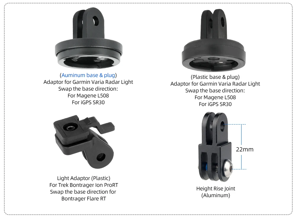 Deemount Sattelstütze Sattel Rücklicht Halterung Passend für Shimano PRO für Gopro Sport Kamera Radar Lichter Alaun. Verlängerungshalter aus Legierung – Detail 8