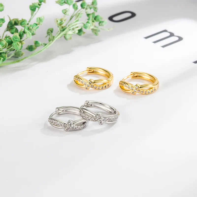 Geometric Small Hoop Earrings For Women Shiny Crystal Tiny Huggies Female Trendy Earring Piercing Accessories Jewelry Best Gift