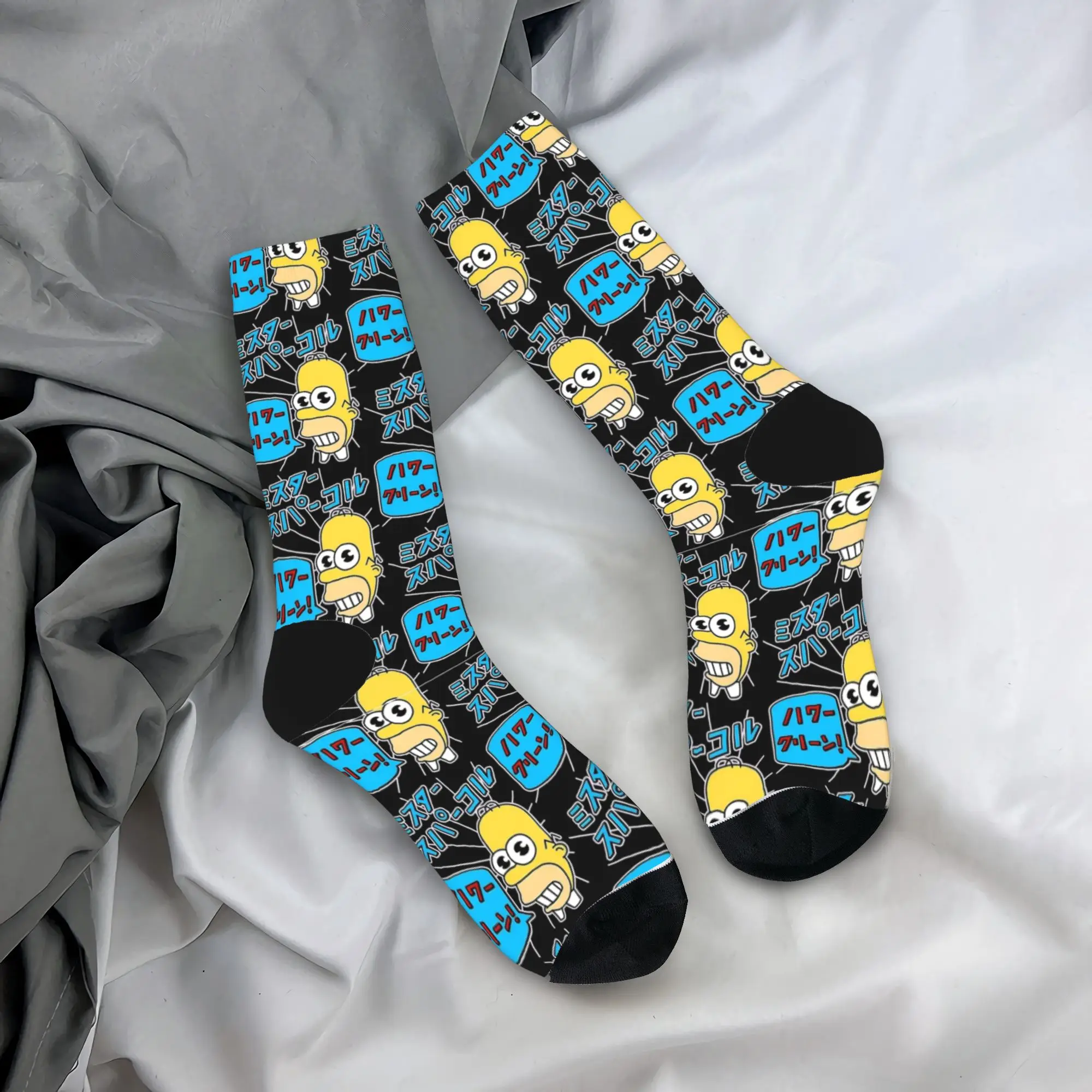 S-Simpsons Mr Sparkles Socks Autumn  Stockings Casual Men Comfortable Socks Printed Running Sports Anti Skid Socks