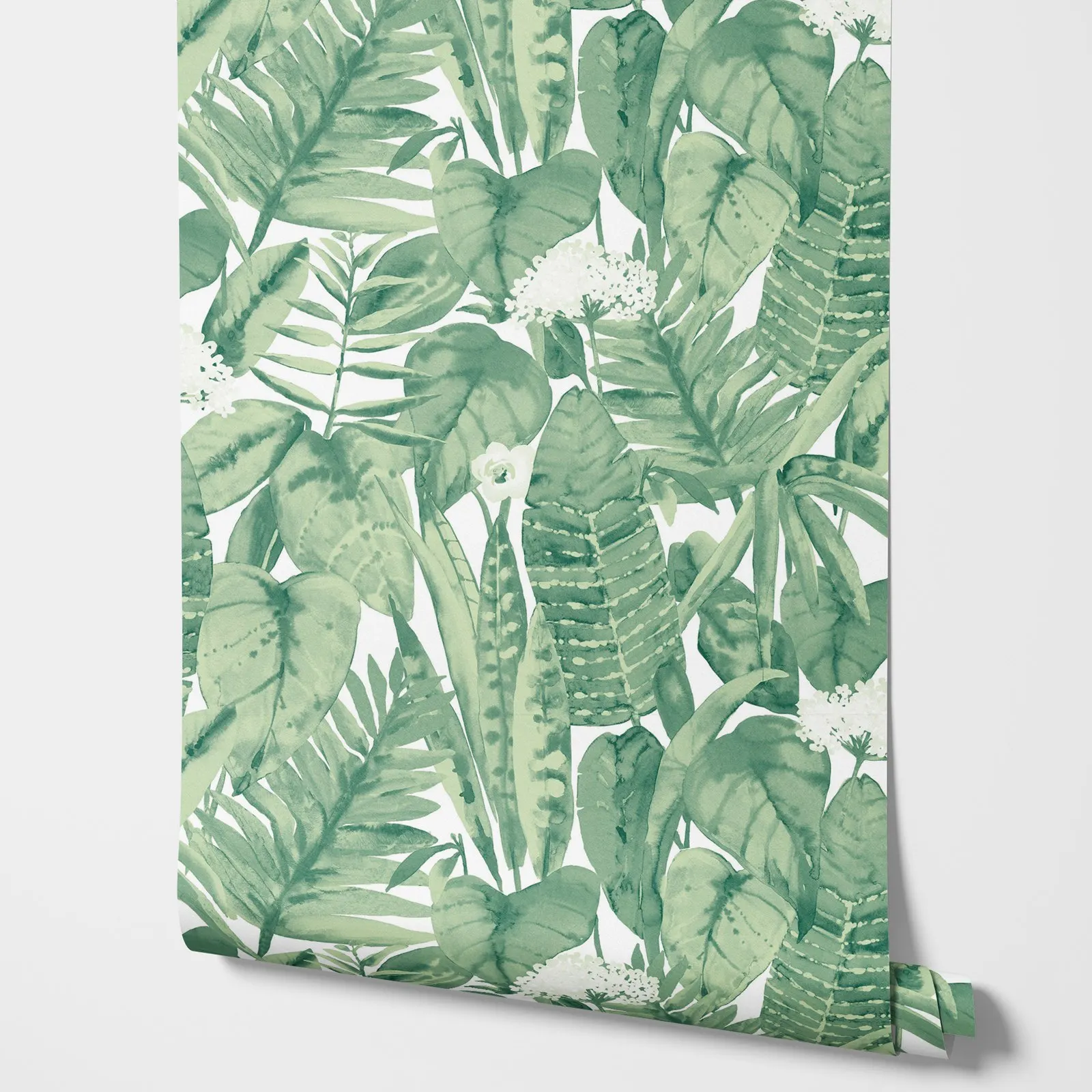 Carta da parati con palme, carta da parati da cucina con motivo a foglie verdi, carta da parati autoadesiva per camera, decorazioni per la casa, dimensioni personalizzate