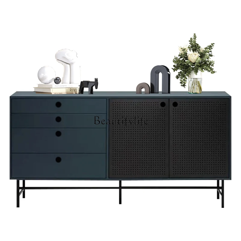 

Italian light luxury solid wood dining side cabinet modern simple minimalist living room cabinet