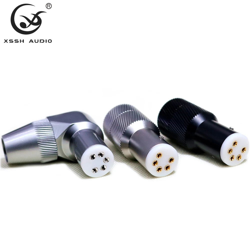 

XSSH Audio Pure Copper Rhodium Gold Plated 5 Pins Pole Female Enthusiast XLR Balance Connector Record Gramophone Phone Terminal