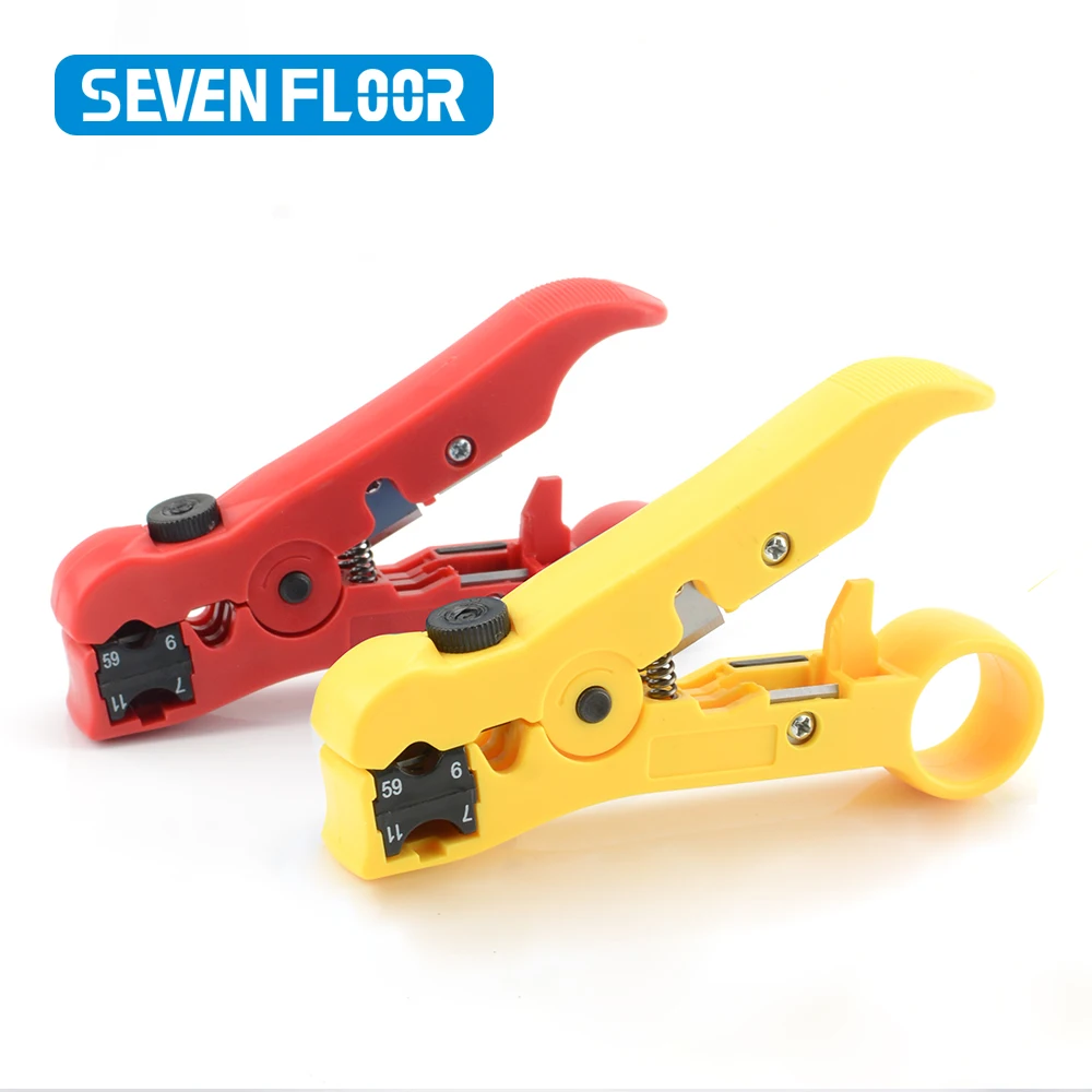 Electric Cable Stripping Knife Multi-functional Wire Cutter Stripper Tool for UTP STP RG59 RG6 RG7 RG11 Coaxial Cable