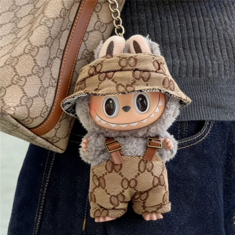 15 17 سنتيمتر ل Labubu دمية الرجعية وزرة الدنيم روبا الملابس الفاخرة Montaigne تنورة فستان الزي الملابس مجموعة أحذية اكسسوارات