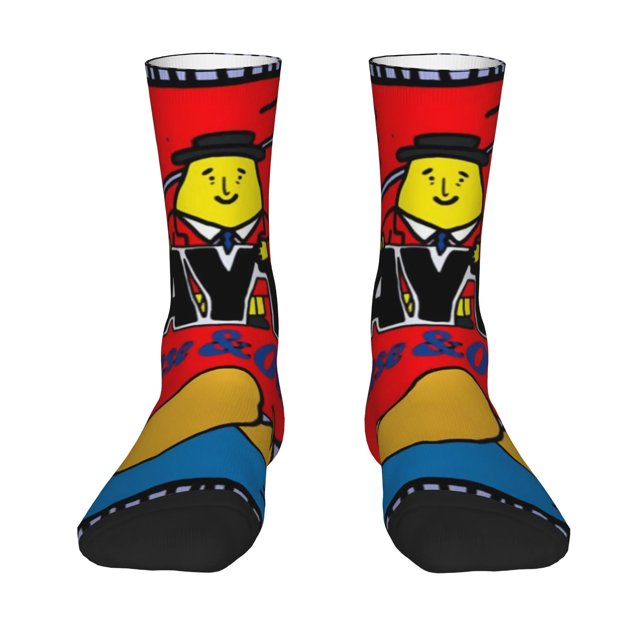 1 Pair Funny Sock Tayto Snacks Classic Rock Seamless Pattern Printed Men Crew Socks Casual Men's Socks