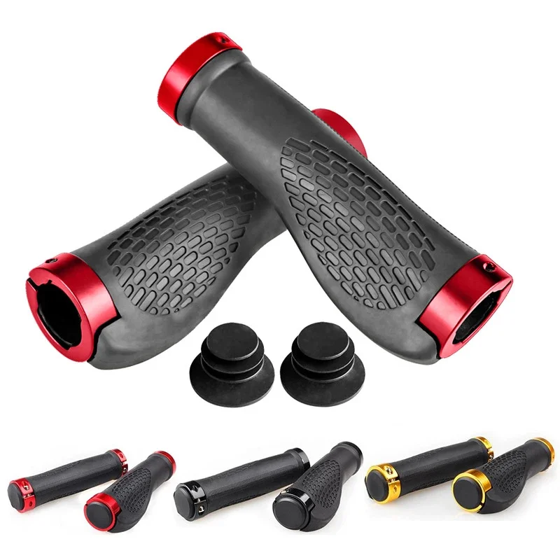 Image of Fahrradlenkergriffe, rutschfest, rutschfest, doppelt verriegelbar, Gummi, ergonomisch, für Mountainbike, MTB, Fahrradteile, Fahrradgriffe, Schwarz, Gold, Blau