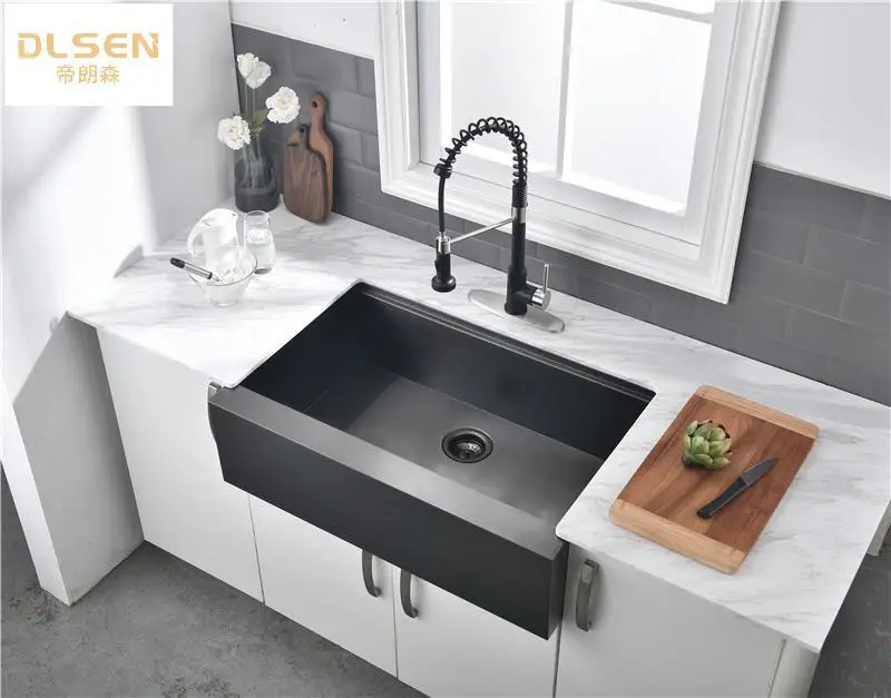 Hot sales 838*508*254mm Top Quality SUS304 Stainless steel Kitchen sink Modern design Vegetable washing basin,Black Grey