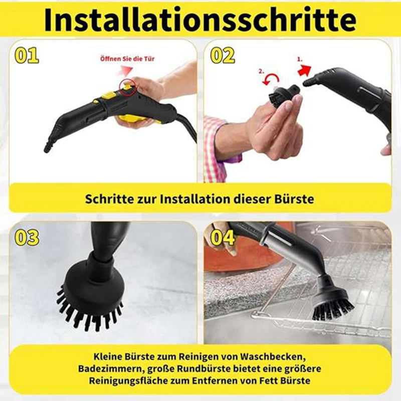 A44F-استبدال فرشاة فوهة مستديرة مجموعة ممسحة البخار ل Karcher SC2 SC3 SC4 SC5 SC7 منظف البخار جزء إزالة البقع العنيدة