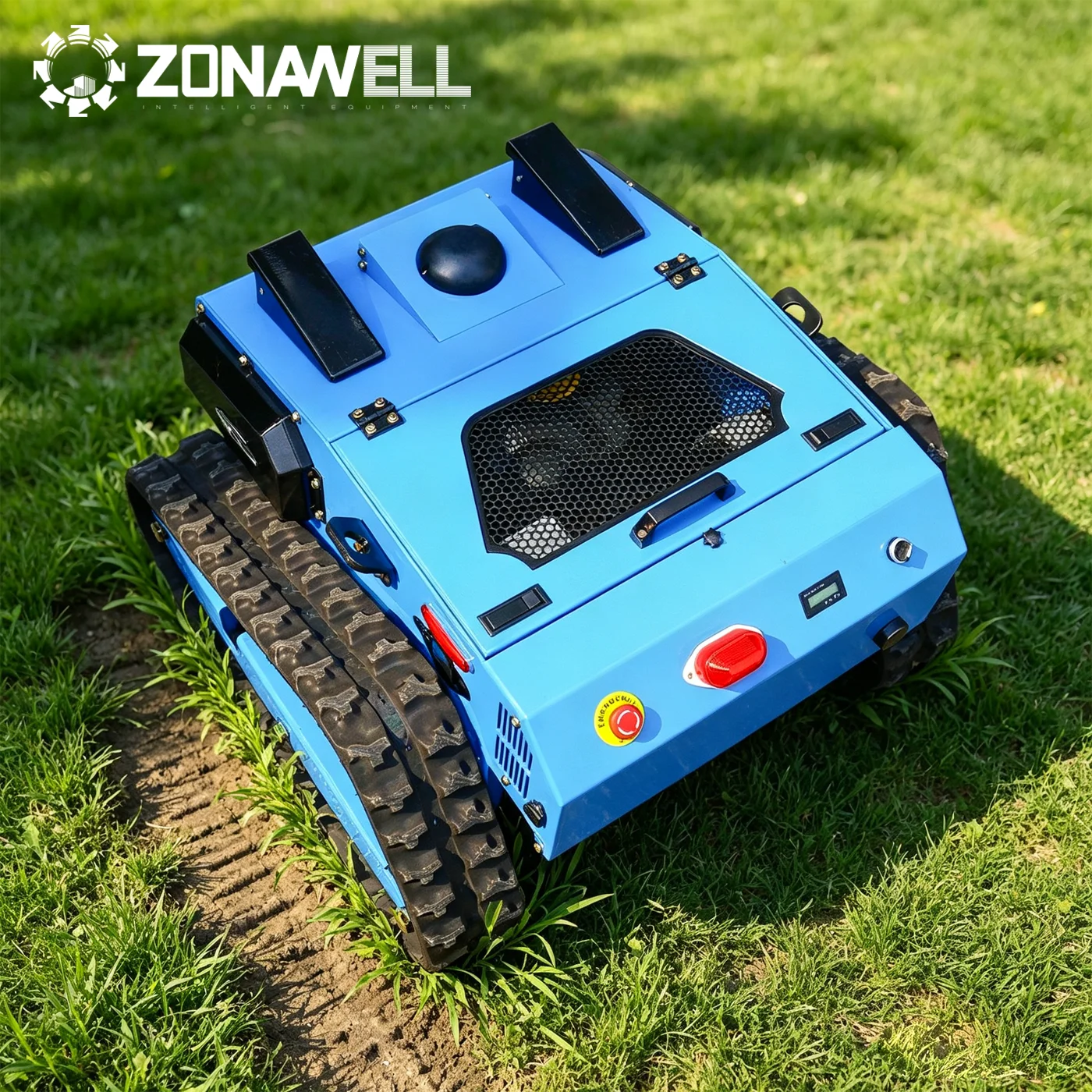 Efficient Extended range hybrid remote control lawn mower CE/EU5/EPA Customized deposit Wear-resistant blade Campgrounds