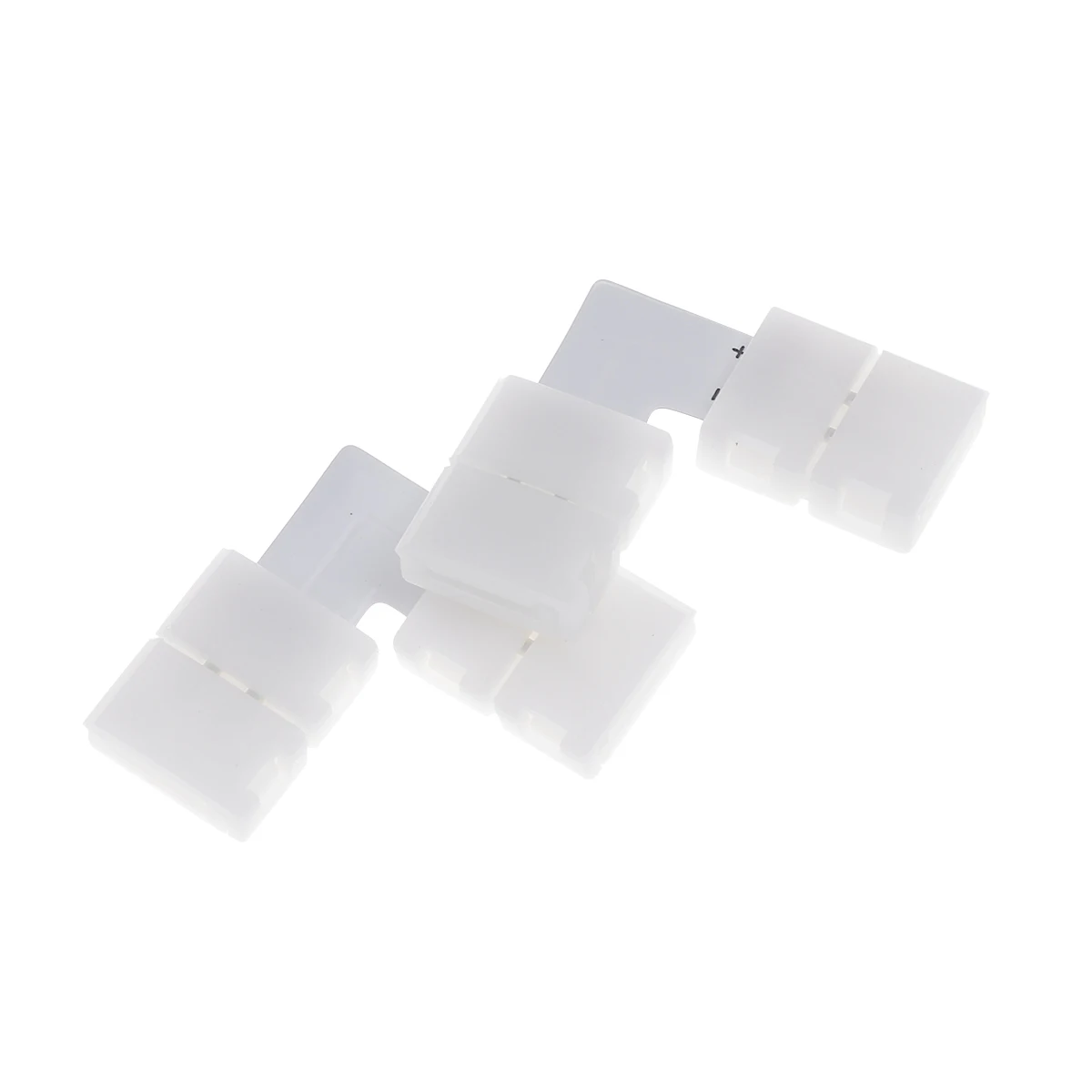 

10PCS Connector 10MM Width 90 Degree Right Angle 4 Pin Corner Clips Buckle LED Strip Adapter Light Accessory (White)