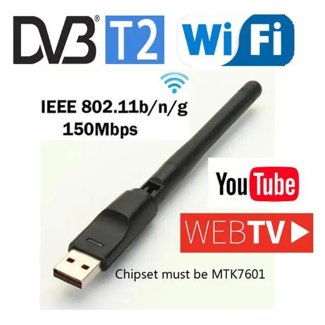 

DVB-T2 DVB-S Digital Satellite TV Receiver MTK 7601 WIFI Dongle RealTec 7601 Usb Wireless Adapter RTL 7601 For PC