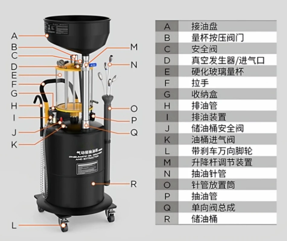 OD720 70L 12V Electric Oil Extractor Pump for Car Boat Engine Fluid Evacuator Waste Oil Drain Tank Maintenance Tool