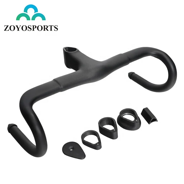 ZOYOSPORTS Full Carbon Fiber Road Bike Bicycle Handlebar With Stem 400/420/440mm Superior Quality Cycling Handlebar