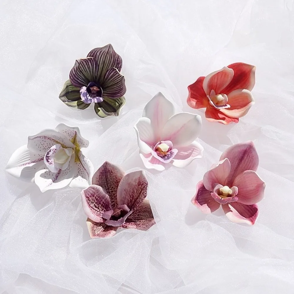 Simulated DIY Artificial Cymbidium Flower Latex Hair Garland Accessory Flower Heads Butterfly Orchid Clothing
