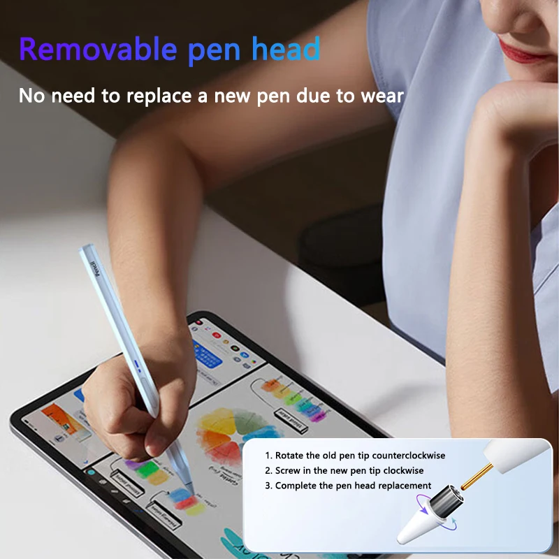 Stylet universel 2 en 1 en aluminium absorbant automatiquement, pour tablette, iPad, Xiaomi, Samsung, tactile, téléphone