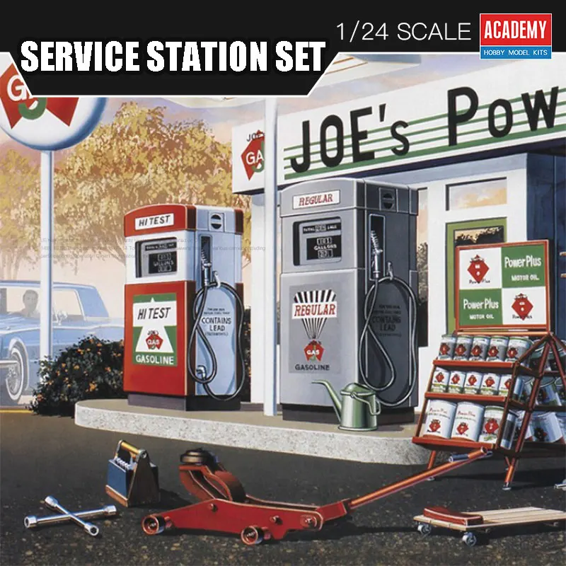 Academy Assembling Model Kit 15122 Joe's Power Plus Service Station set 1/24