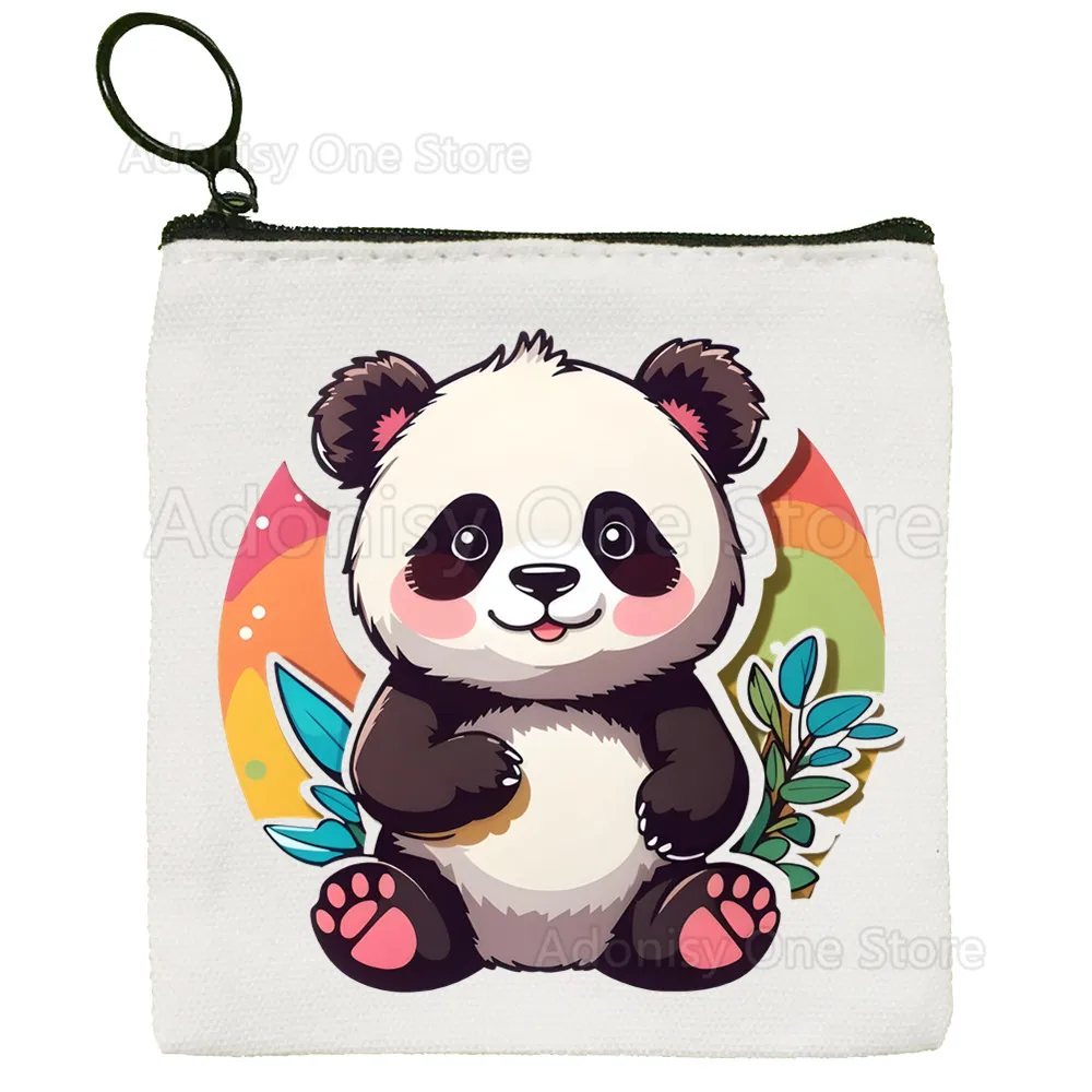 

Panda Cute Canvas Coin Purse Coin Purse Collection Canvas Bag Small Wallet Zipper Key Bag Hand Gift