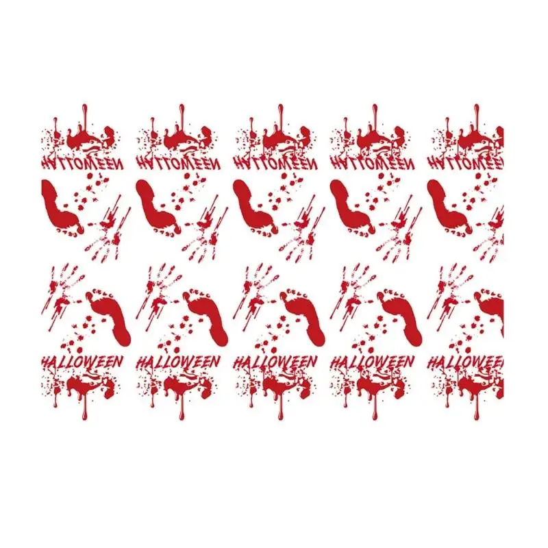 

652F Bloody Handprint Tablecloth Plastic Halloween Tablecloth Halloween Horror Themed Party Decors Disposable Table Covers