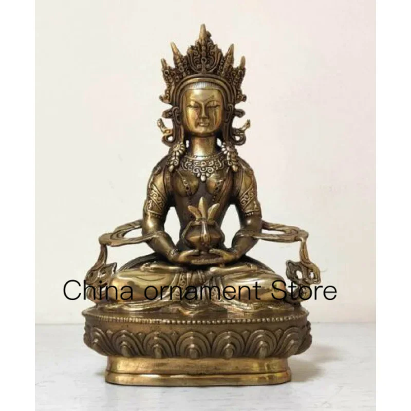 

Ancient Bronze Statue Buddha Bodhisattva Tara Auspicious Mantra Amitayus Amitabha