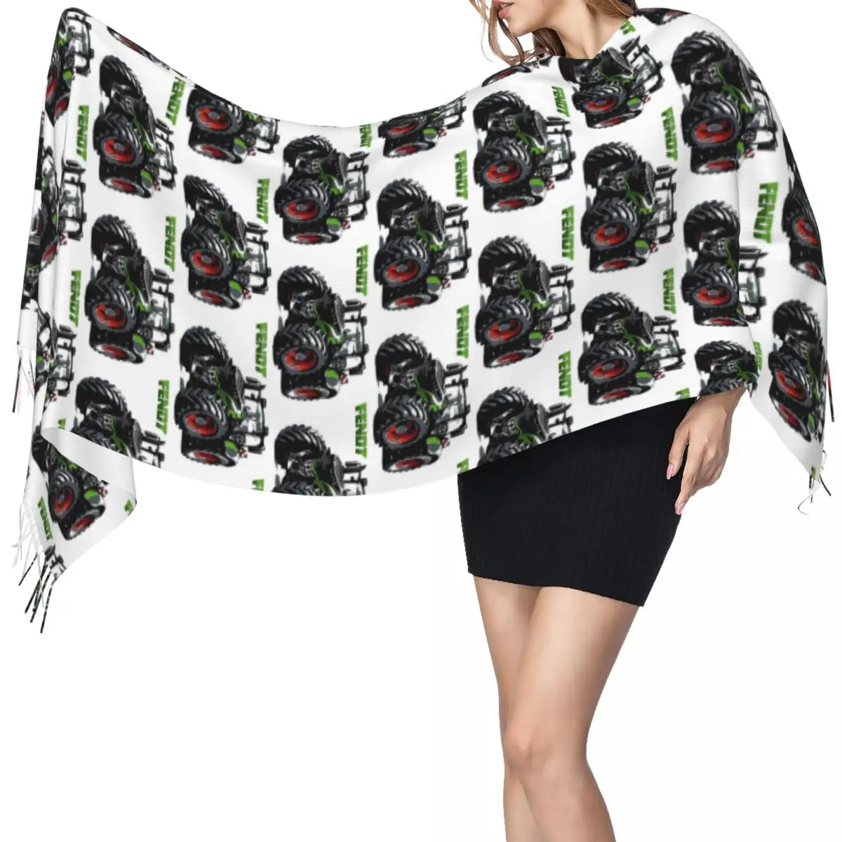 

Шарф Fendt Tractor, шарфы с кисточками для женщин, мягкие теплые шали и накидки, длинная осенне-зимняя шаль