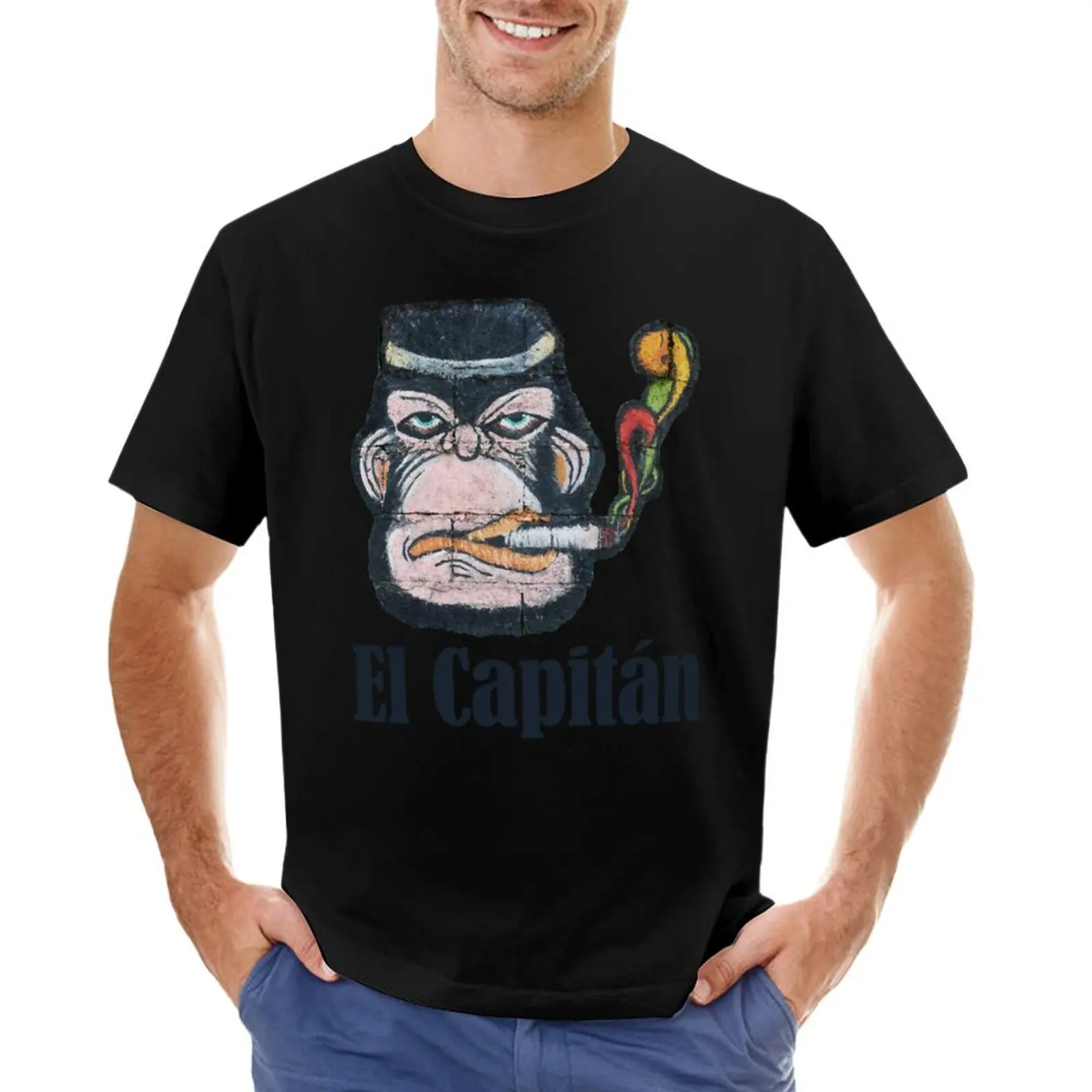 El Capitan Cool Monkey Leader Job Self-employed Startup Gift T-Shirt rapper graphic tees boys whites men t shirt