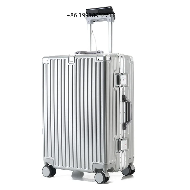20 Inch 24 Inch Aluminum Frame Hard Shell Spinner Suitcase Luggage TSA Lock Durable Impact Resistant Lightweight Cabin Size