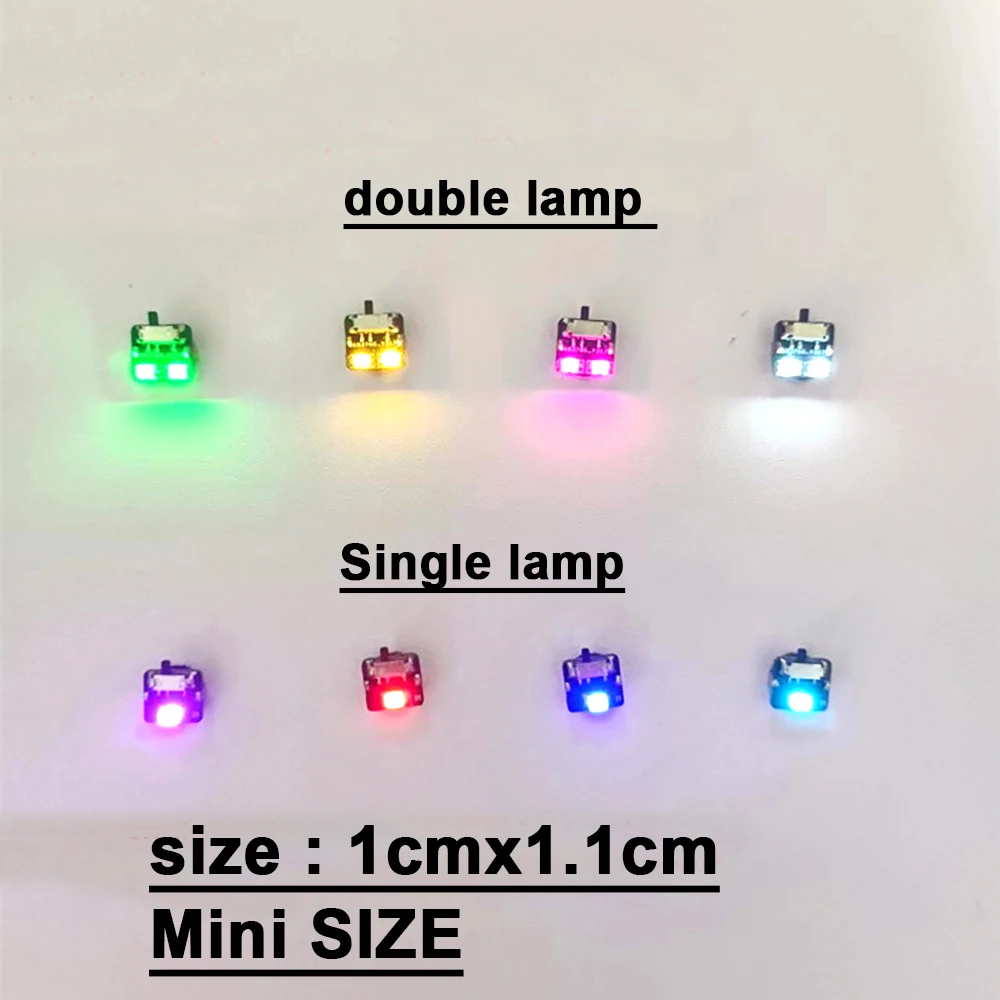 3x Mini Wireless LED Model Light Switch Control Single/double Led Lamp DIY Modeling Car Plus Light/Diorama/Robots W Battery