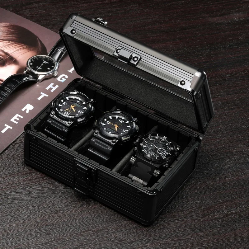 Aluminium Watch Box Minimalist Business Storage Boxes Protect Collection Dustproof Display Case Mechanical Watch Showcase Boxes