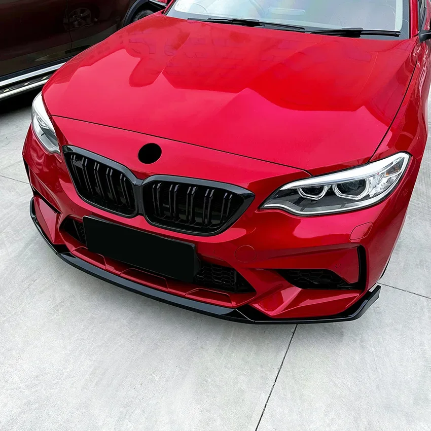 Front Bumper Lip for BMW 2 Series F87 M2 2016 2017 2018 2019 2020 2021 Body Kit Spoiler Canard Splitter Diffuser Apron CS Style