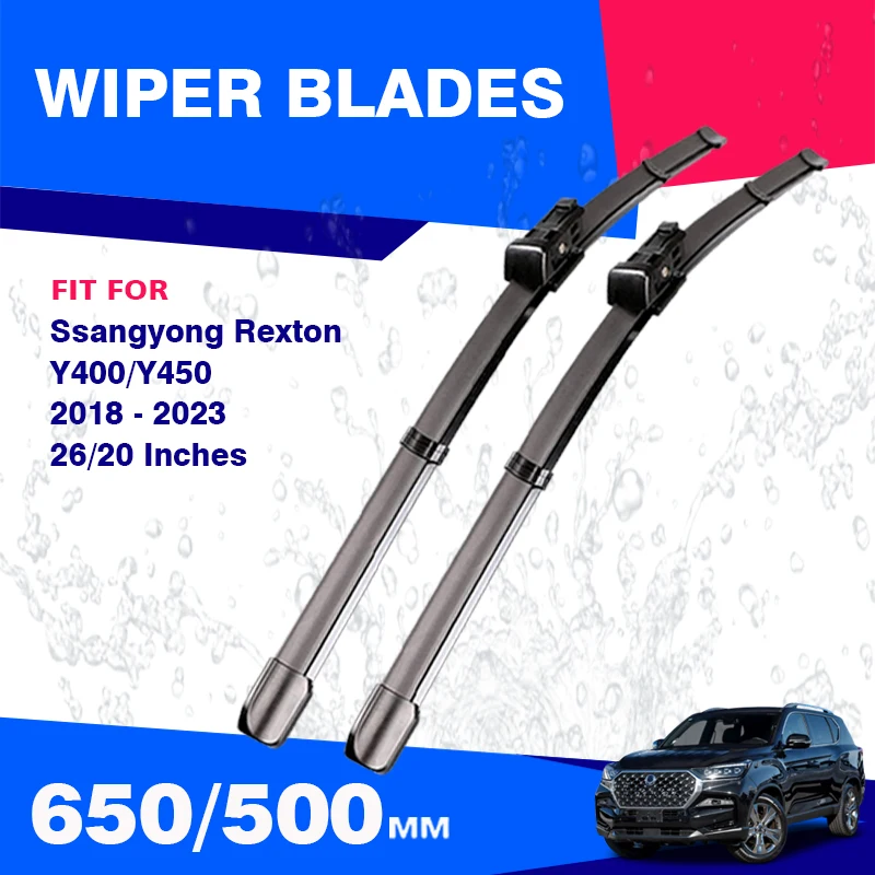 Front Windscreen Wiper Blades For Ssangyong Rexton Y400 Y450 2018 2019 2020 2021 2022 2023 Accessories Windshield Window Brushes