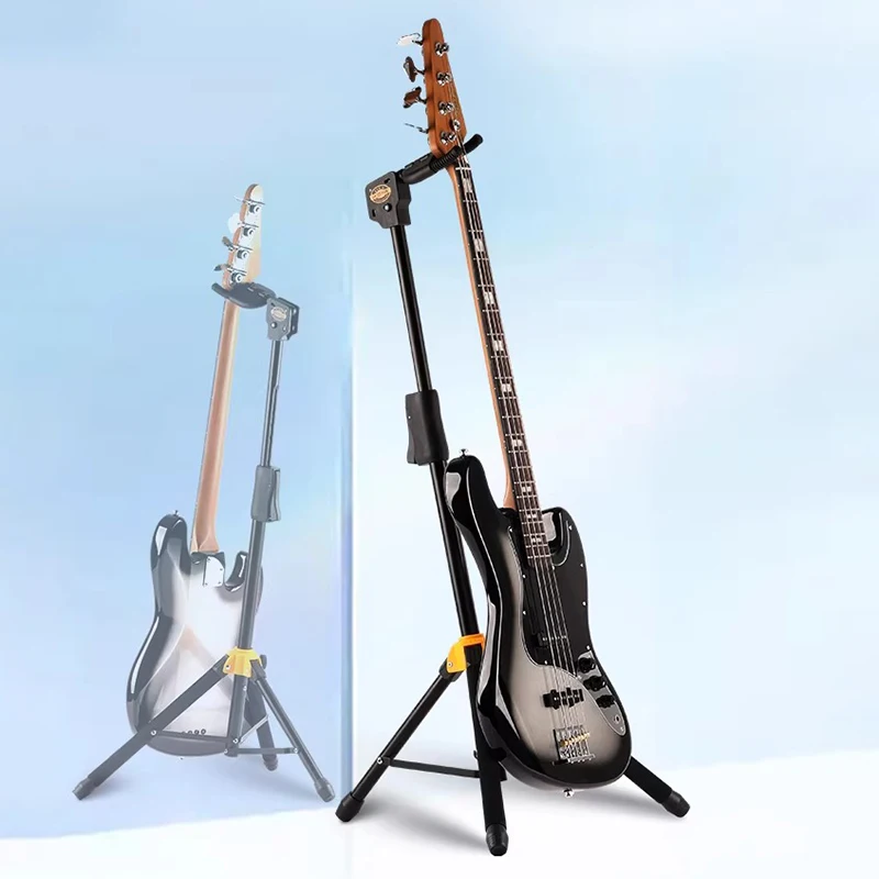 Metal Guitar Stand Floor Foldable Folk Guitar Bracket Height Adjustment Guitars Display Stand Stringed Instruments Accessories